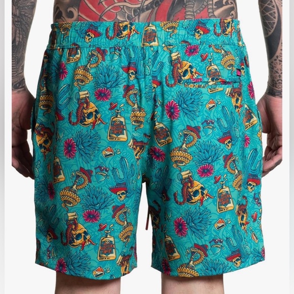 Sullen Men's Tequila Party Multi Colored Board Shorts - Picture 2 of 11